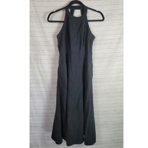 Anthropologie Maeve Greta Linen Midi Dress in Black, sz 0 - Picture 2 of 16